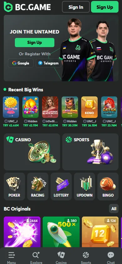 BC.GAME mobile site