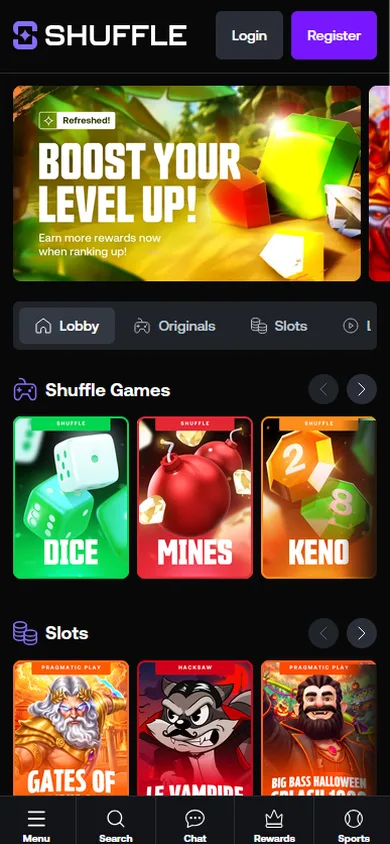 Shuffle mobile site