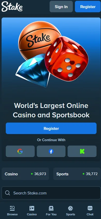 Stake mobile site